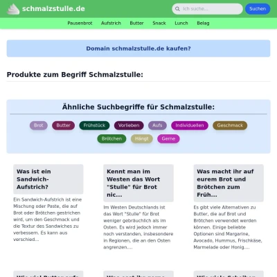 Screenshot schmalzstulle.de