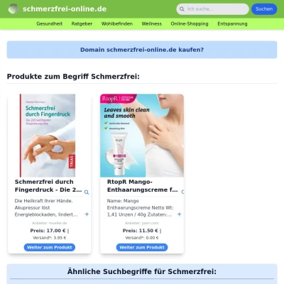 Screenshot schmerzfrei-online.de