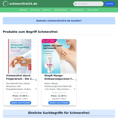 Screenshot schmerzfrei24.de