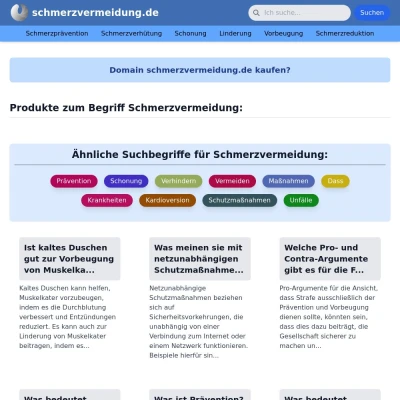 Screenshot schmerzvermeidung.de