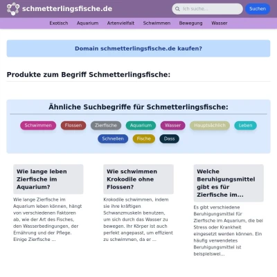 Screenshot schmetterlingsfische.de