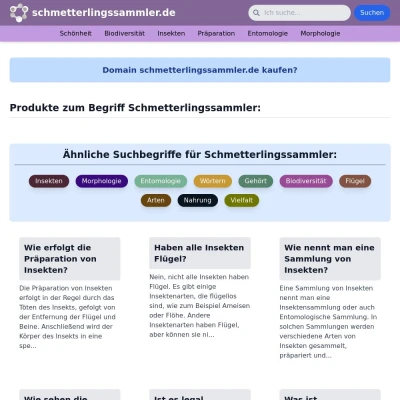 Screenshot schmetterlingssammler.de