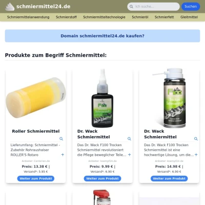 Screenshot schmiermittel24.de