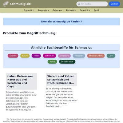 Screenshot schmusig.de