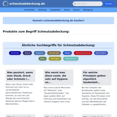 Screenshot schmutzabdeckung.de