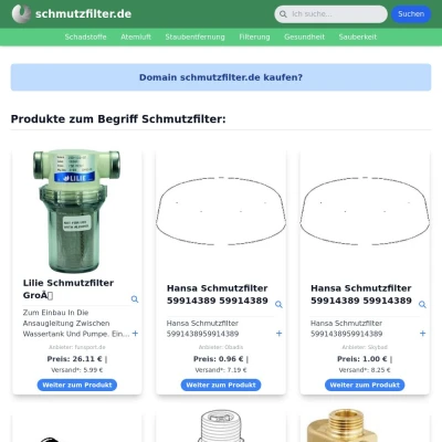 Screenshot schmutzfilter.de