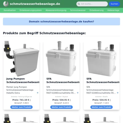 Screenshot schmutzwasserhebeanlage.de