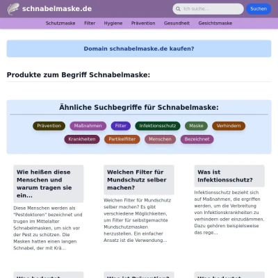 Screenshot schnabelmaske.de