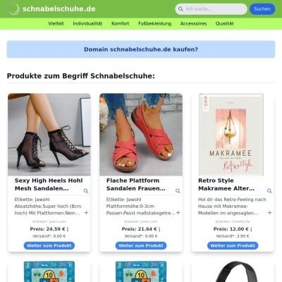 Screenshot schnabelschuhe.de