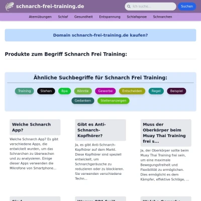 Screenshot schnarch-frei-training.de