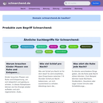 Screenshot schnarchend.de