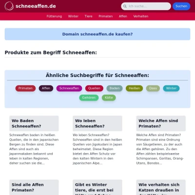 Screenshot schneeaffen.de