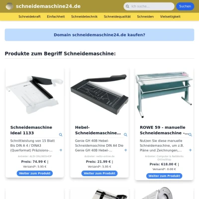 Screenshot schneidemaschine24.de