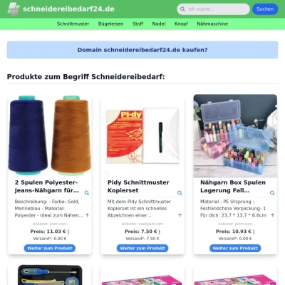 Screenshot schneidereibedarf24.de