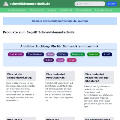 Screenshot schneidklemmtechnik.de