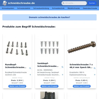 Screenshot schneidschraube.de