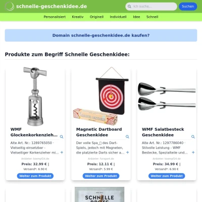 Screenshot schnelle-geschenkidee.de