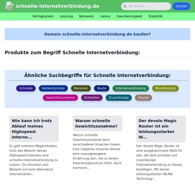 Screenshot schnelle-internetverbindung.de