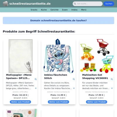 Screenshot schnellrestaurantkette.de