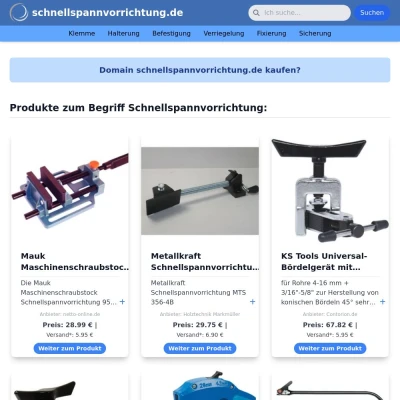 Screenshot schnellspannvorrichtung.de