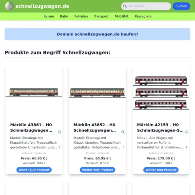 Screenshot schnellzugwagen.de