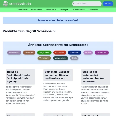 Screenshot schnibbeln.de