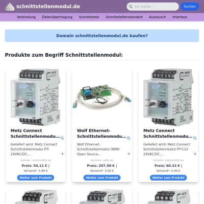 Screenshot schnittstellenmodul.de