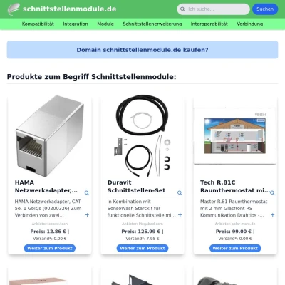 Screenshot schnittstellenmodule.de