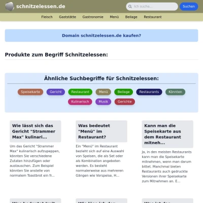 Screenshot schnitzelessen.de