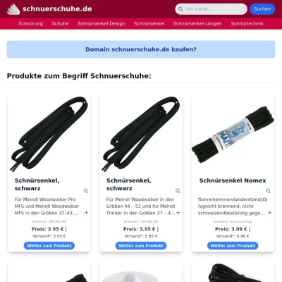 Screenshot schnuerschuhe.de