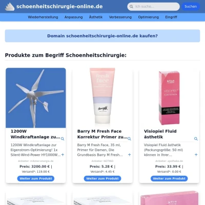 Screenshot schoenheitschirurgie-online.de