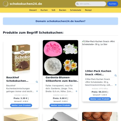 Screenshot schokokuchen24.de