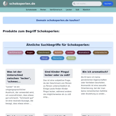 Screenshot schokoperlen.de