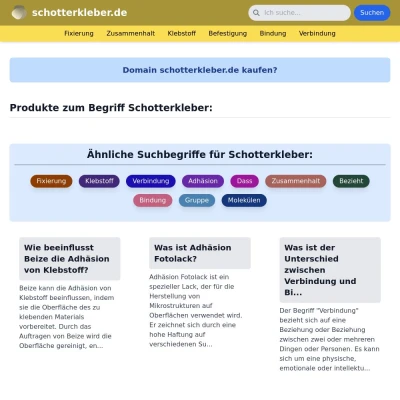 Screenshot schotterkleber.de