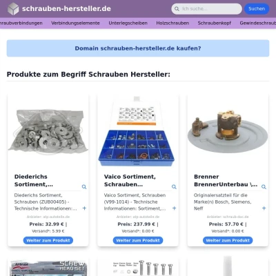 Screenshot schrauben-hersteller.de
