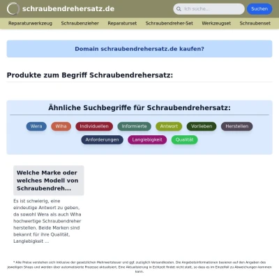 Screenshot schraubendrehersatz.de