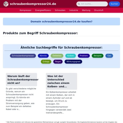 Screenshot schraubenkompressor24.de