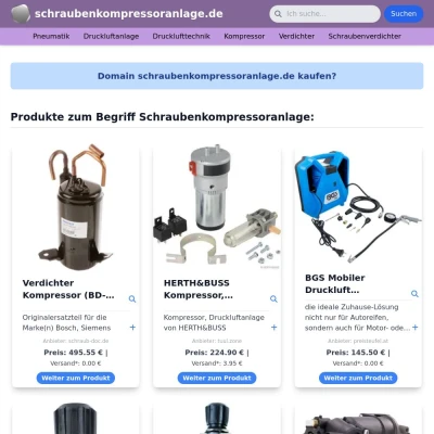 Screenshot schraubenkompressoranlage.de