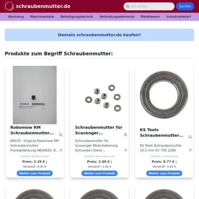 Screenshot schraubenmutter.de