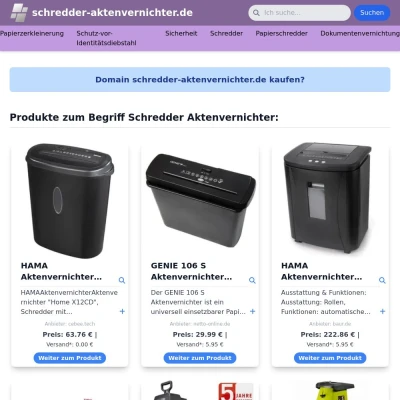 Screenshot schredder-aktenvernichter.de