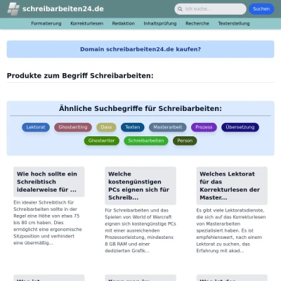 Screenshot schreibarbeiten24.de