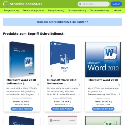 Screenshot schreibdienst24.de