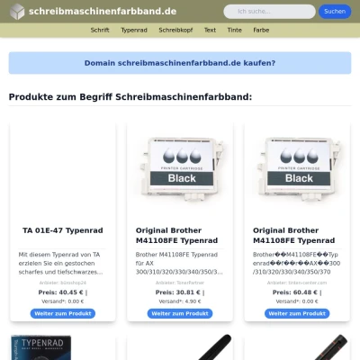 Screenshot schreibmaschinenfarbband.de