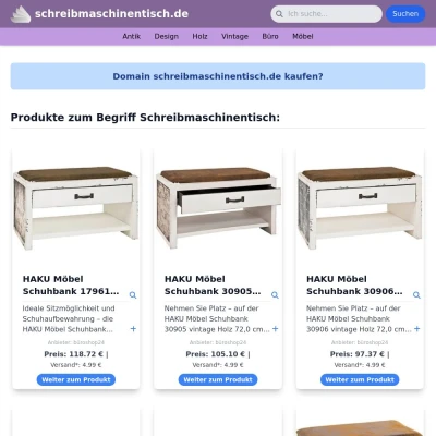 Screenshot schreibmaschinentisch.de