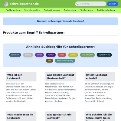 Screenshot schreibpartner.de