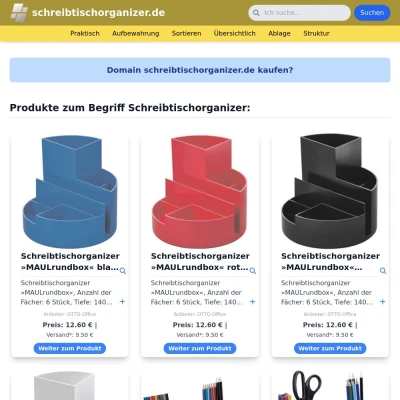 Screenshot schreibtischorganizer.de