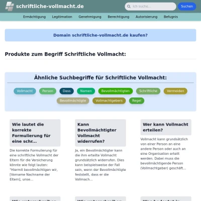 Screenshot schriftliche-vollmacht.de