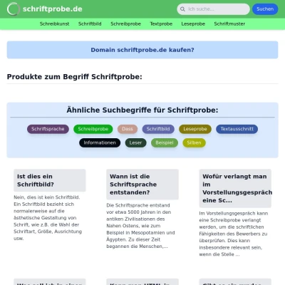 Screenshot schriftprobe.de