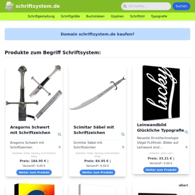 Screenshot schriftsystem.de