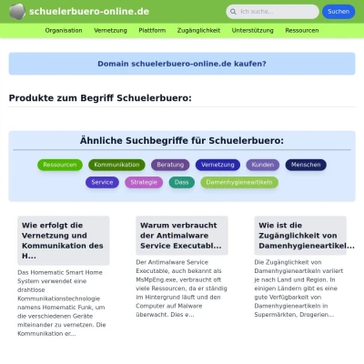 Screenshot schuelerbuero-online.de